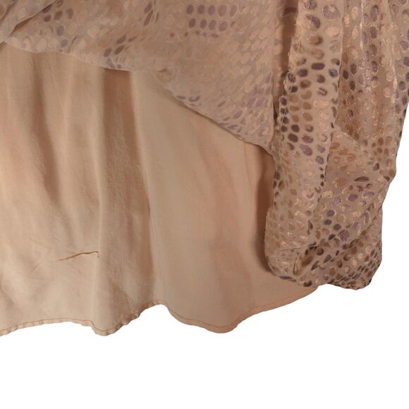 Silence Noise Anthropologie Dress Womens S Beige Metallic Animal Halter Mini - Picture 7 of 13